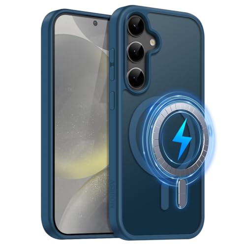 MOBESV Cover Magnetica per Samsung Galaxy S24 6,2 Pollici, Custodia Compatibile con MagSafe, Cover Traslucida Opaca Posteriore Sottile Antiurto, Blu Reale MOBESV Cover Magnetica per Samsung Galaxy S24 6,2 Pollici, Custodia Compatibile con MagSafe, Cover Traslucida Opaca Posteriore Sottile Antiurto, Blu Reale