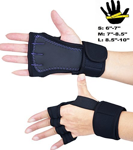 SISYAMA Padded Grip Wrist Support Workout Gloves Yoga Pilates Weight Lifting Fitness WOD