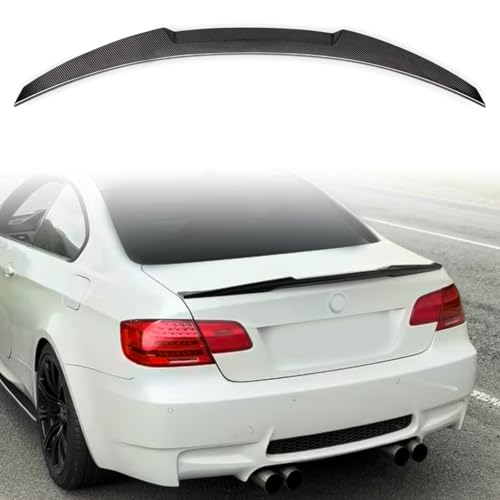 Jie Norman for E92 Rear Spoiler Compatible with 2007-2013 BMW 3 Series Base Coupe 2-Door Rear Trunk Spoiler Wing M4 Style Carbon Fiber Look