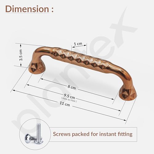 Image of Plantex Cabinet Handle /96mm Handle for Cabinet /Wardrobe /Kitchen Handle /Door Pull-Push Handle for Home /Office - Pack of 1 (Rose Gold)