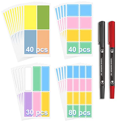 Tabgach 190Pcs Assorted Color Waterproof Labels For Bottles With 2 Pens & 1 Storage Box, Daycare Labels Name Label Stickers For Kids School Supplies, Removable Labels For Jars, Food Containers #TOP15