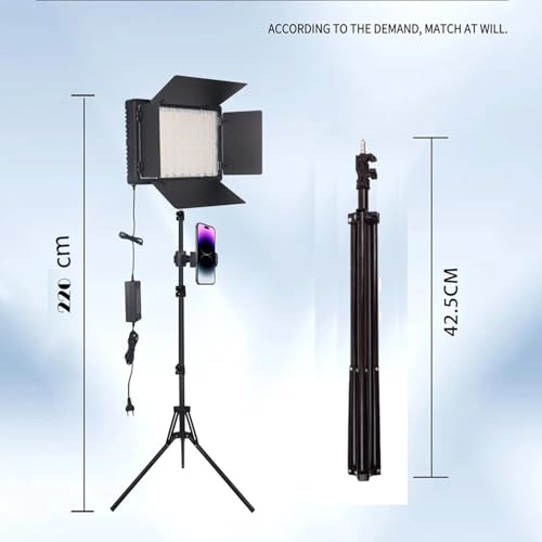 Image of Premium Pro LED 800 14 Inch LED Panel Light | Camera Flash | with Power Adaptor & Dimming Knobs with 7 Feet Adjustable Metal Tripod for Video Photo Studio Lighting