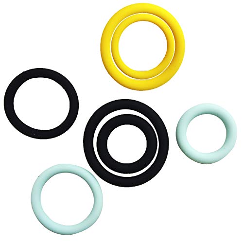VAIKAXY 7 Pcs Colorful Silicone Rings Christmas Gift Rubber Bands Sets