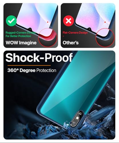 Image of WOW IMAGINE Shockproof Hybrid Back Cover for Mi Redmi 9A | 9i | 9A Sport | Hard Slim fit Back Case | PC & TPU | Clear Transparent Case - Blue