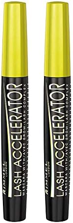 Rimmel Lash Accelerator Mascara, Black, Pack of 2