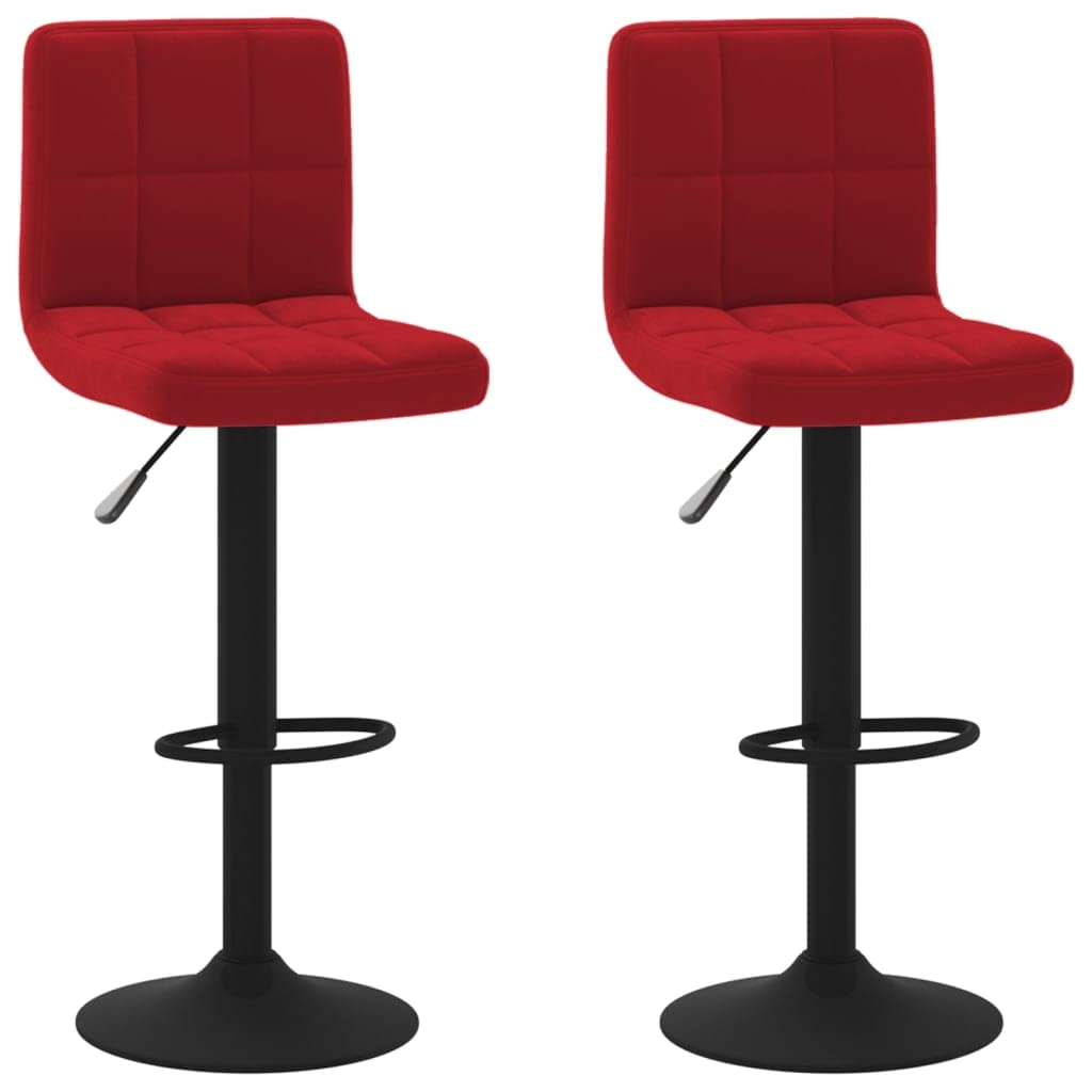 Tabourets de bar velours bordeaux de qualité supérieure avec pied chrome