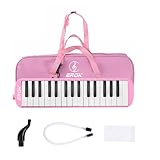 EROK 32 Keys Melodica Keyboard Instrument - Portable with Carrying Bag, Ideal for Beginners & Adults Gift (Pink)