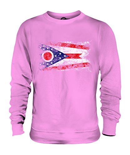 Sweat-shirt Ohio État drapeau délavé unisexe en coton pour homme et femme style vintage