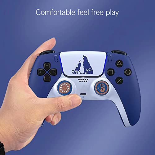 Image of PERFECTSIGHT Cute Thumb Grip Caps for PlayStation 4 /5, PS5, PS4, Xbox Series X /S, Xbox One, Switch PRO Controller, 4PCS Kawaii Soft Skin Rubber 3D Analog Thumbsticks Grips Joystick Cover, Blue