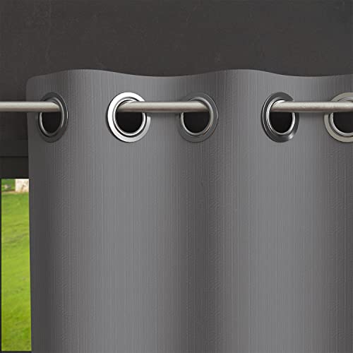 Soleil d'ocre, Boheme Rideau occultant à Oeillets 135x250 cm Gris