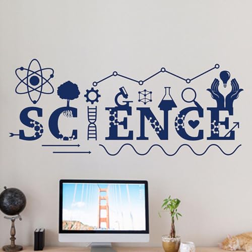Vinilo decorativo ciencia química astronomía 99x42 cm azul miniatura 5