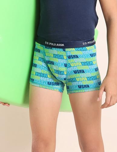 Image of U.S. Polo ASSN. Boys EKT04 Mid Rise Cotton Spandex Trunks - Pack of 3