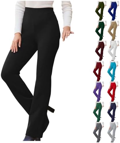 Womens Dress Pants Stretchy Work Pants Business Casual Pant Slacks High Waist Office Trousers Bootcut Flare Leggings