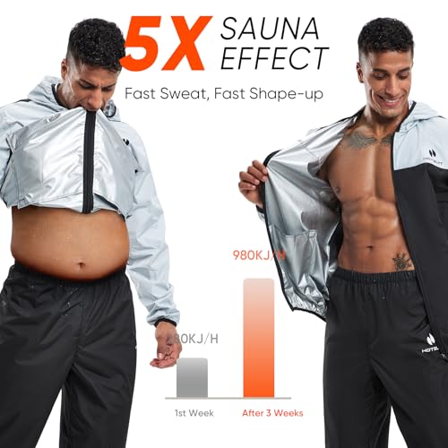 HOTSUIT Sauna Suit for Men Sweat Suits Gym Workout Exercise Sauna Jacket Pant Full Body