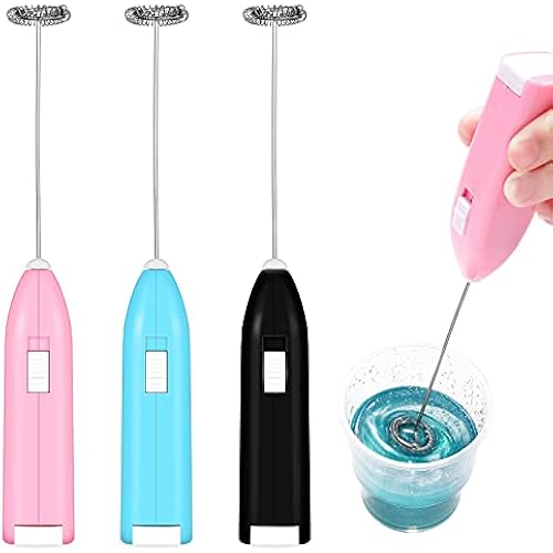 Honoson 3 Pieces Epoxy Resin Stirrer Mixing Stick, Pink, Blue, Black | Battery Operated, Handheld, Stainless Steel Head, for Epoxy Resin Crafts Tumbler Glitter Cups, Smooth Blending Mixing Tool
