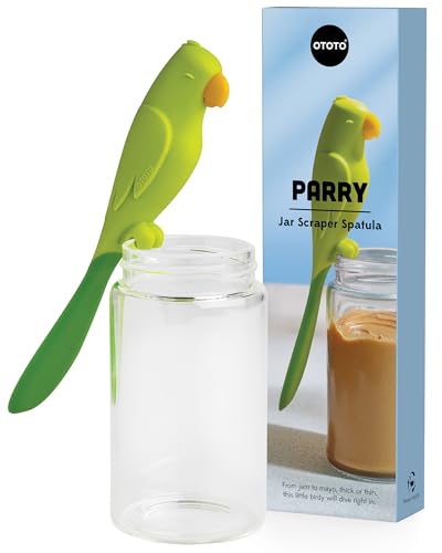 Image of OTOTO Jar Scraper Spatula - Silicone Scraper, Cute Kitchen Accessories, Unique Fun Cooking Kitchen Gadgets for Foodies - BPA-free & 100% Food Safe (Parry)