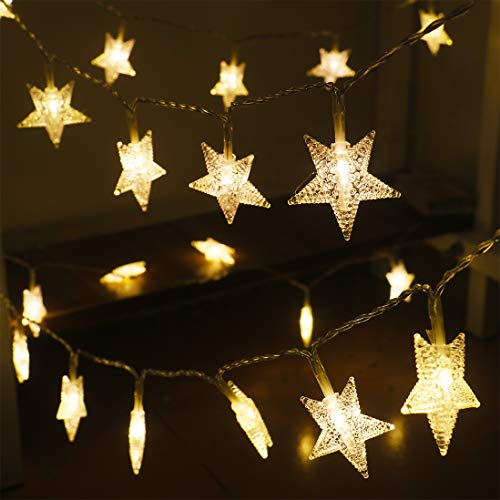 Xingpold Star String Lights,16.4 Ft 50 Led 8 Modes Battery Operated String Lights With Remote & Timer Dimmable Twinkle Fairy Lights String For Kid Bedroom Tent Party Wedding Christmas Decor Warm White #TOP2