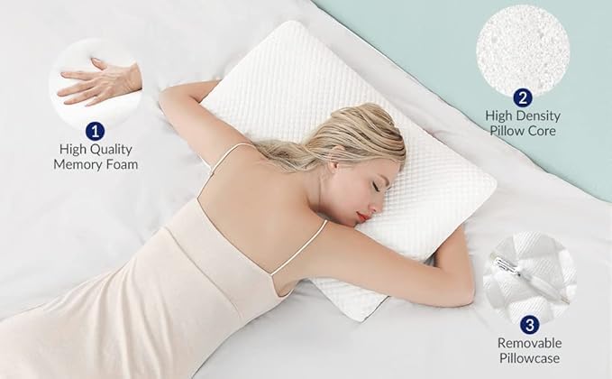 MASHUR FAB Memory Foam Pillow Orthopedic Pillow for Neck Pain Cervical Contour Memory Foam Pillow Orthopedic Pillow for Neck Pain Orthopedic Contour Pillow 1