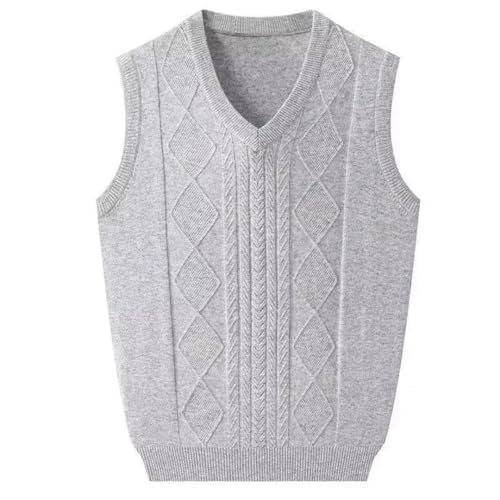 Men Sweaters Vest Autumn Winner V-Neck Solid Thicken Sleeveless Pullovers Knitd Tops3