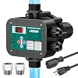 Smart Adjustable Pressure Switch for Well Pump, Automatic Water Pumps Switch, Dry-running Protection for Submersible/Shallow Well/Garden/Jet/Self-priming Pump, Power&Pump Cable Included, NPT1'&G1'