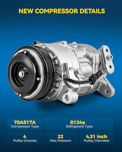 Image of PHILTOP Air Conditioner AC Compressor w /Clutch for Chevy Silverado 1500 /Sierra 1500 2019-2023 4.3L /5.3L /6.2L,Tahoe /Yukon /Yukon XL 2021-2023 5.3L /6.2L,Silverado 2500 HD 2020-2022 6.6L,Escalade 21-22