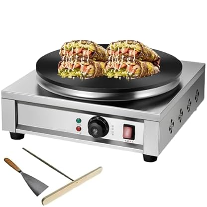 KJHYYPP Elektrische Crêpes-Maschine zum Backen von Pfannkuchen mit Einer Station, 2000 W, kommerzieller Antihaft-Crêpes-Maker mit Durchmessern