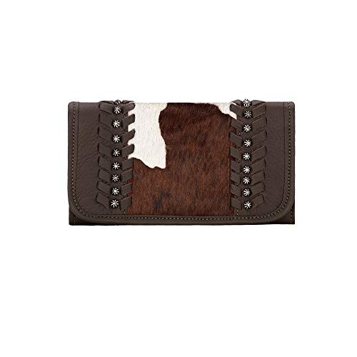 American West Women's Cow Town Pony Hair Tri-Fold LeatherWallet