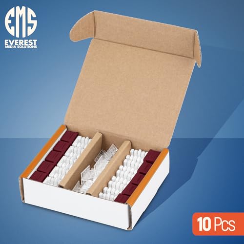 Image of Everest 90 Degree RJ45 Cat6A Keystone Jacks Slim Profile 10-Pack Red | Compatible with 90 Angled Speed Termination Tool - easyJACK (B094WB91H3)
