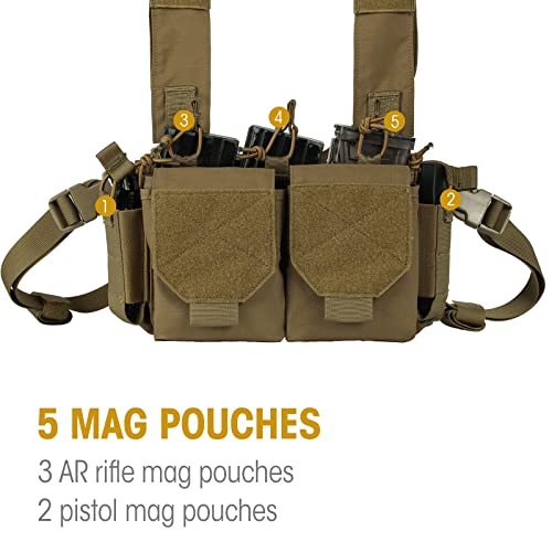 VISMIX Tactical Chest Rig, Adjustable&Detachable Molle Chest Rigs