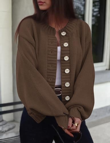 PRETTYGARDEN Women's 2025 Winter Cardigan Sweaters Trendy Chunky Knit Long Sleeve Button Up Casual Warm Fall Jackets Coats3