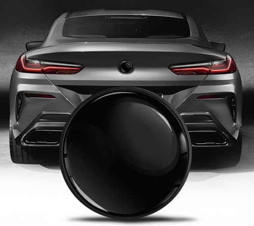 Image of Biomar Labs Rear Trunk Tuning Badge 74mm Compatible with BMW Emblem Bonnet Boot 51148219237 Black EZ 28