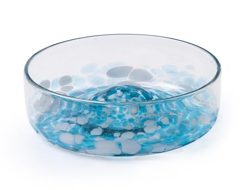 Handmade con Amor Hand Blown Margarita Salt Rimmer, Ocean Bllue - Mexican glassware