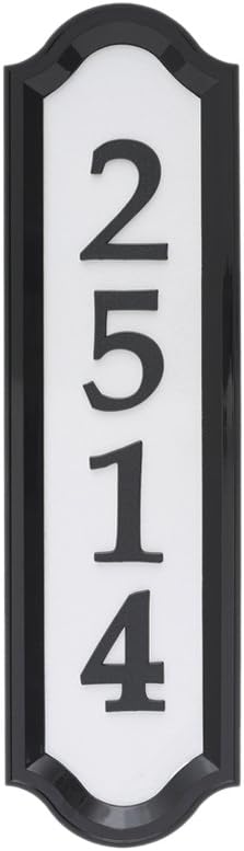 Whitehall Products Nite Bright Address Sign, 16" x 4.5", Black Numbers White Reflective Background