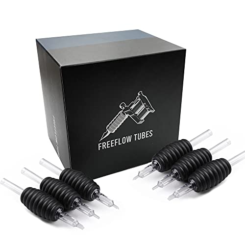 Tube de tatouage jetable stérile et transparent Freeflow 5RT à manchon ergonomique de 2,5 cm