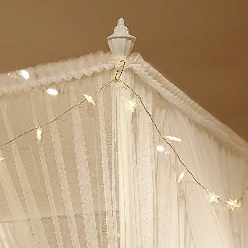 Jqwupup Romantic Bed Canopy Curtains, Bed Canopy For Girls Kids Adult, Bedding Décor (Queen, White) #TOP5
