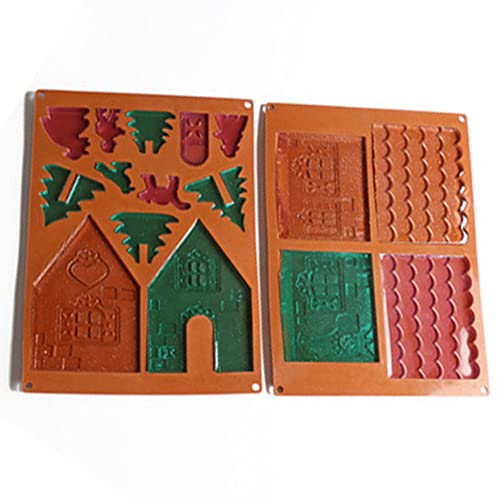 Kit de moules pour maison en pain d'épice, moule en silicone pour chocolat de Noël, décorations de maison en pain d'épice en silicone, moule à biscuits 3D pour bricolage 3D Max Biscuit Tool Cover