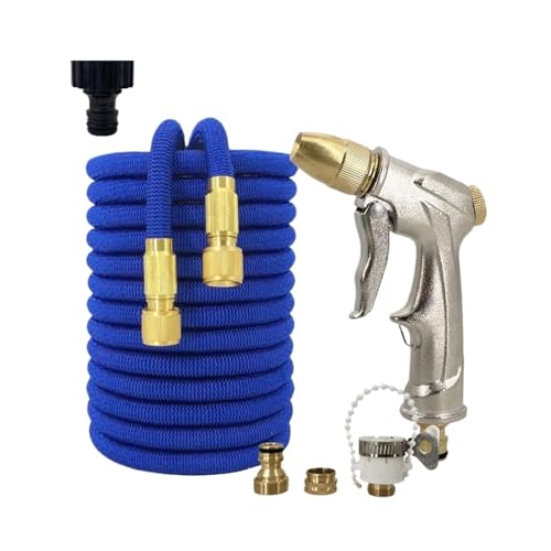 Garden Hose,Retractable Extension Hose Telescopic Hose Metal High Pressure Multipurpose Water Gun Irrigation Set Gardening Tools(Size:1/2''_100FT)