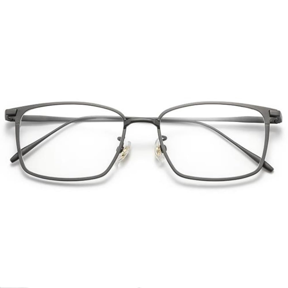 SFIVE Progressive Multifokus Lesebrille Metallrahmen Rechteck Computerbrille HD Ultraleicht Lesebrille Für Männer Frau 1.0-3.0 (Color : Gun Colours, Size : +3.0)