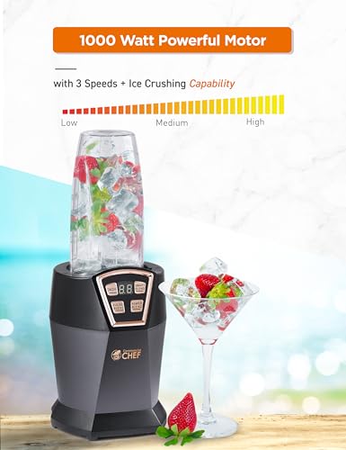 COMMERCIAL-CHEF-Personal-Blender-with-3-Modes-Blender-for-Smoothies-Shakes-More-with-6-Stainless-Steel-Blades-1000W-Small-Blender-with-LED-Display