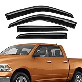 Rain Guards Fit for Dodge Ram 1500 Crew Cab 2009-2018 Black 4 PCS