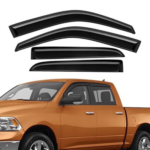 Rain Guards Fit for Dodge Ram 1500 Crew Cab 2009-2018 Black 4 PCS by GEARMEISTER - Used condition - US$42.24