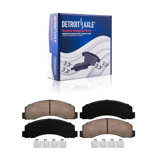 Image of Detroit Axle - Brake Pads for 2010-2011 Ford F-150, Front and Rear Ceramic Brake Pads w /Hardware Replacement