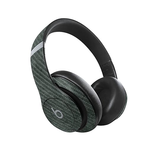 Image of MightySkins Carbon Fiber Skin Compatible with Beats Studio Pro - Green Stone | Protective, Durable Textured Carbon Fiber Finish | Easy to Apply