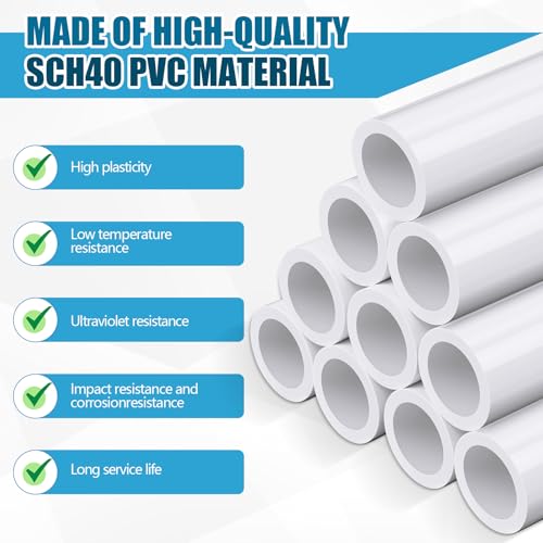 Image of 1 Pcs 1 Inch PVC Pipe 17long Sch40 Industrial Pipes, White