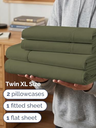 Image of Extra Deep Twin XL Sheet Set - 4 Piece College Dorm Bed Sheets Set with Extra Deep Pockets - Ultra-Soft, Comfy & Breathable Bedding for Women, Men, Kids & Teens - Wrinkle & Fade Resistant - Sage Green