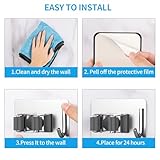 DOETYD 4 Pcs Stainless Steel Wall Mounted Mop Holders with Hooks, Self Adhesive Storage Solution for Home, Kitchen, Bathroom, Office, Garage and Broom Cupboard Organisation(Silver) - Image 4