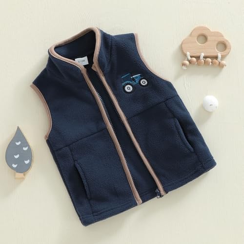 Image of Denim Vest Kids Girl Boy Fashion Coats Turn Dwon Collar Sleeveless Jackets Trendy Outwear