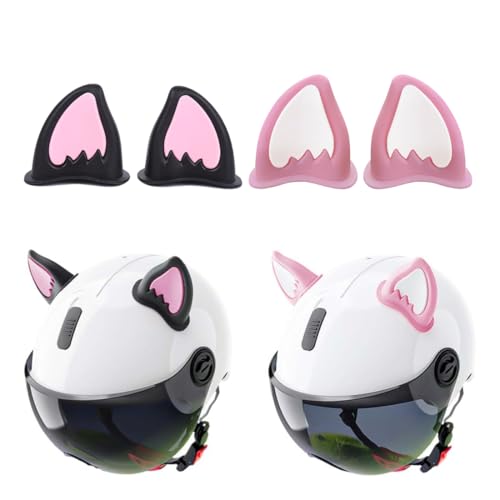MIRKUZI Stemmi e decorazioni per moto,4pcs Decorazione per Casco da Moto Corna del Casco Accessori per Elmetti con Orecchie di Gatto,caschi da moto, Decorazione Adesiva per Orecchie di Gatto