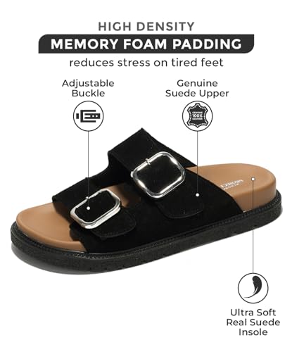 Project Cloud Platform Summer Sandals for Women 2025 - Comfortable and Adjustable Straps Summer Slides with Memory Foam Insole - Non-Slip Casual Womens Sandals