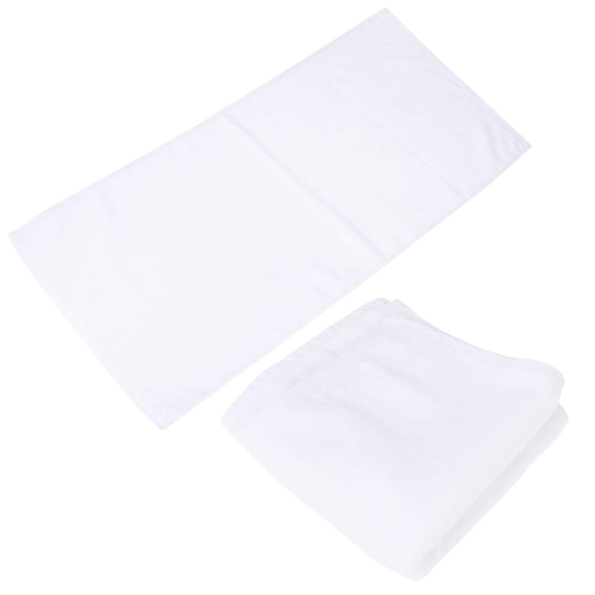 LIOOBO Hiking Towel 2pcs Cotton Gym Towels Sports Towel Fitness Workout Sweat Towels for Men Women Camping Running Hiking Yoga (White) Absorbent Towels
